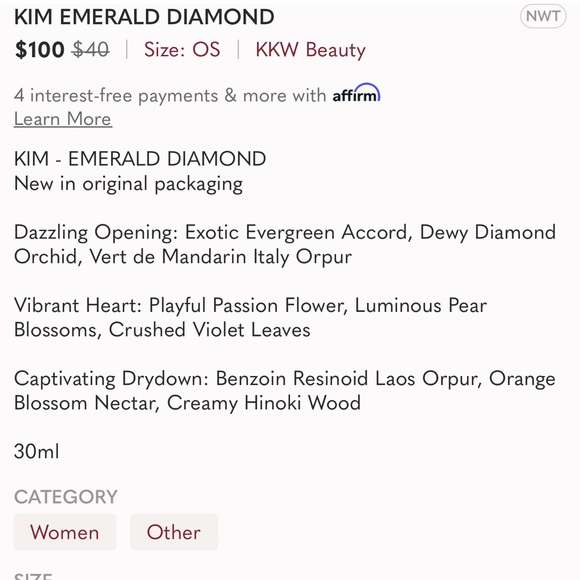 ❌SOLD ON Ⓜ️❌ KIM EMERALD DIAMOND BNIP Authentic Picture added - Picture 5 of 7